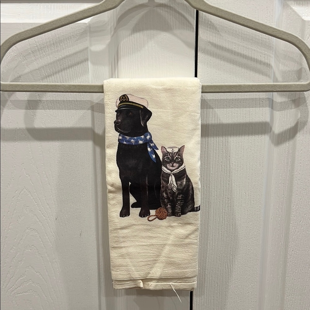 Sailor‎ Dog and Cat Kitchen Tea Towel